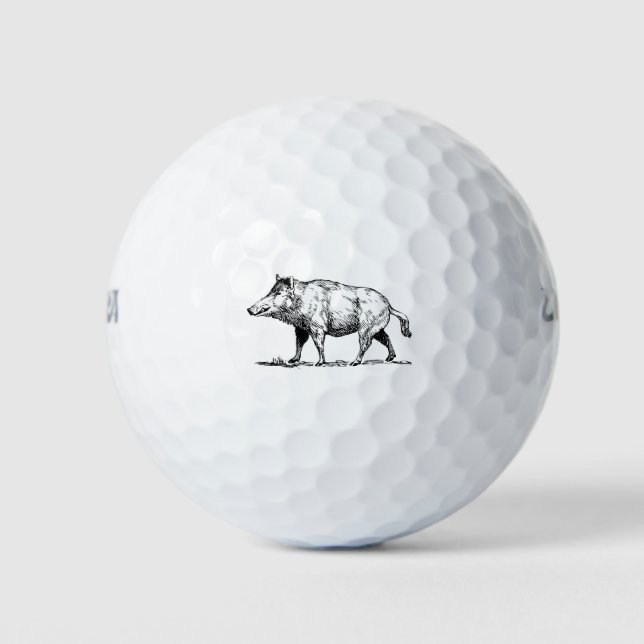 Wild Boar / Wildschwein Golf Balls (Front)
