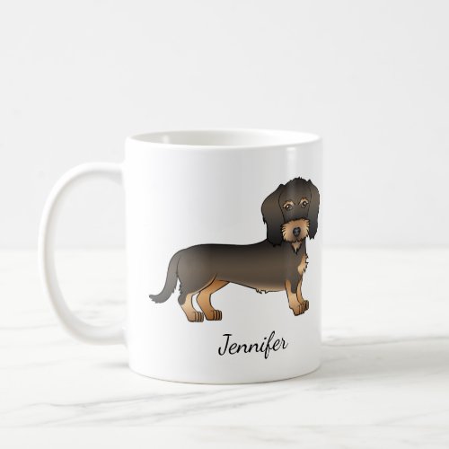 Wild Boar Wire Haired Dachshund Cartoon Dog  Name Coffee Mug