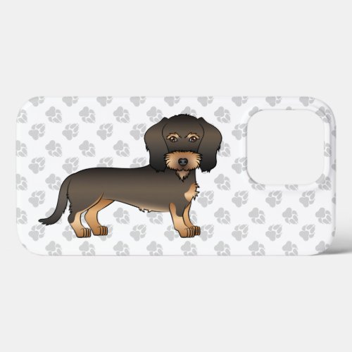 Wild Boar Wire Haired Dachshund Cartoon Dog  Paws iPhone 13 Pro Case