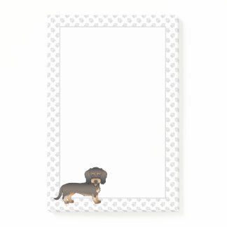 Wild Boar Wire Haired Dachshund Cartoon Dog &amp; Paws Post-it Notes