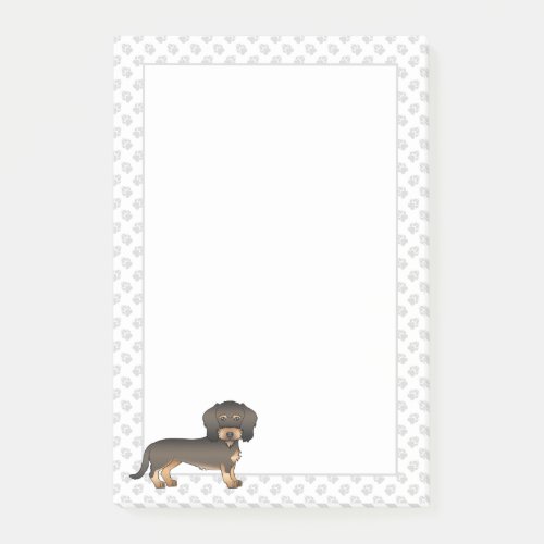 Wild Boar Wire Haired Dachshund Cartoon Dog  Paws Post_it Notes