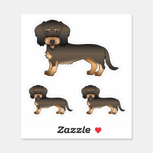 Wild Boar Wire Haired Dachshund Cute Cartoon Dog Sticker