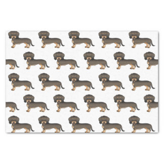 Wild Boar Wire Haired Dachshund Cute Dog Pattern Tissue Paper