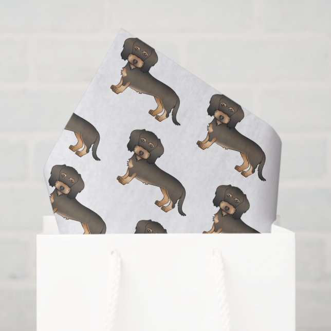 Wild Boar Wire Haired Dachshund Cute Dog Pattern Tissue Paper (Gift Bag)