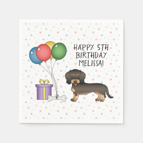Wild Boar Wire Haired Dachshund Dog _ Birthday Napkins