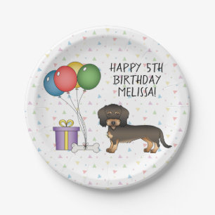 Wild Boar Wire Haired Dachshund Dog - Birthday Paper Plates