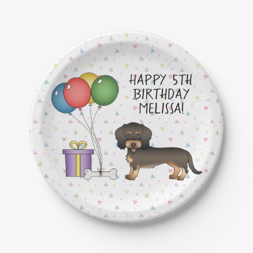 Wild Boar Wire Haired Dachshund Dog _ Birthday Paper Plates