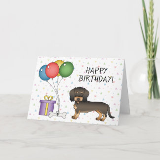 Wild Boar Wire Haired Dachshund Happy Birthday Card