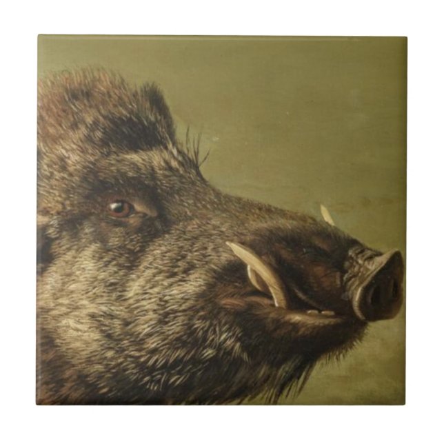 Wild Boar's Head Ceramic Tile (Front)