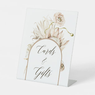 Wild Boho Protea Pampas Grass Cards & Gifts Pedestal Sign