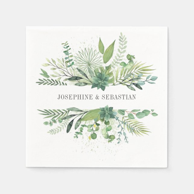 Wild Botanica | Personalized Wedding Napkins (Front)