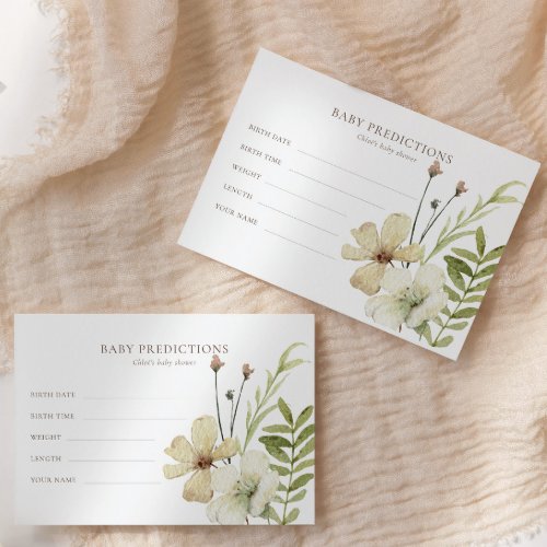Wild Botanical Baby Shower Baby Guesses Game
