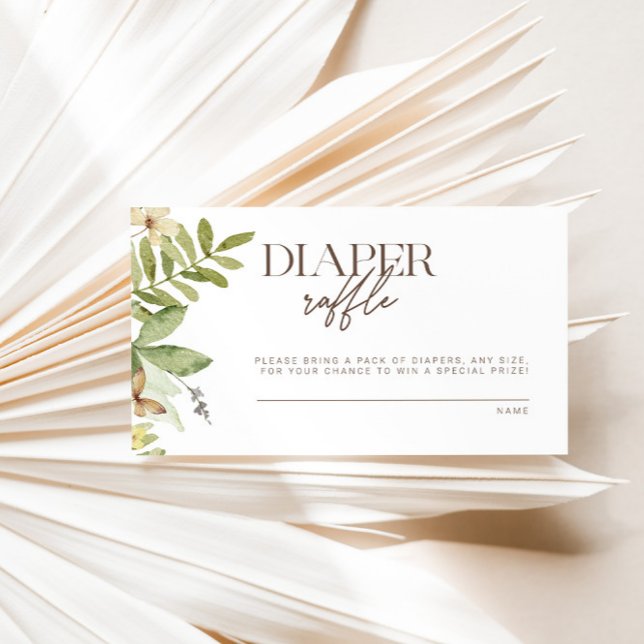 Wild Botanical Rustic Diaper Raffle Enclosure Card (Creator Uploaded)