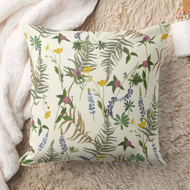 Wild Botanical Throw Pillow (Blanket)