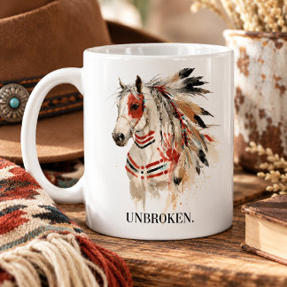 Wild Brave Unbroken Painted Horse Coffee Mug