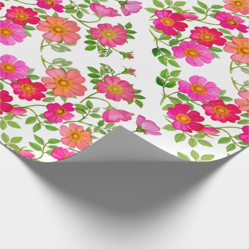 Wild Briar Rose Floral Wrapping Paper