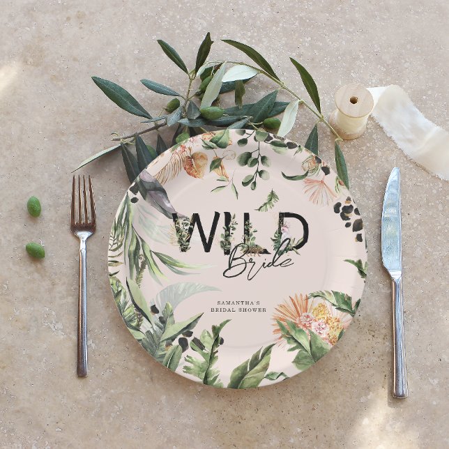 Wild Bride | Jungle Bridal Shower  Paper Plates (Creator Uploaded)