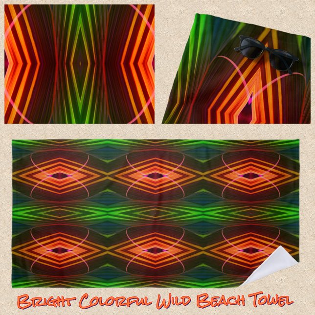Wild Bright Colorful Beach Towel (Creator Uploaded)