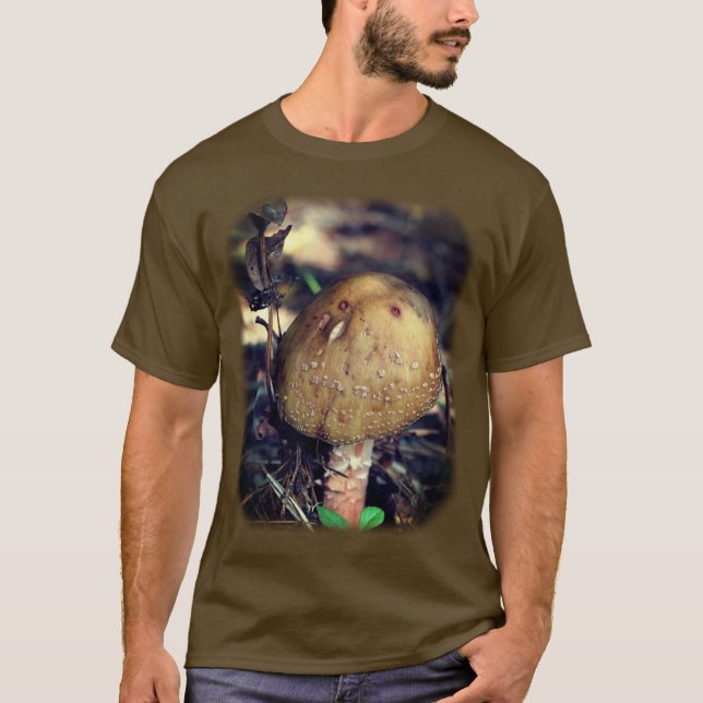 Wild Brown Mushroom Nature  T-Shirt (Front)
