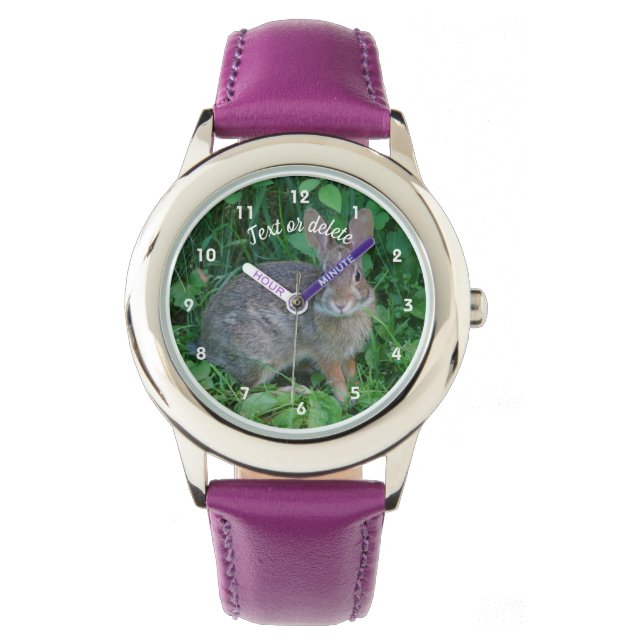 Wild Brown Rabbit Animal Personalized Watch (Front)