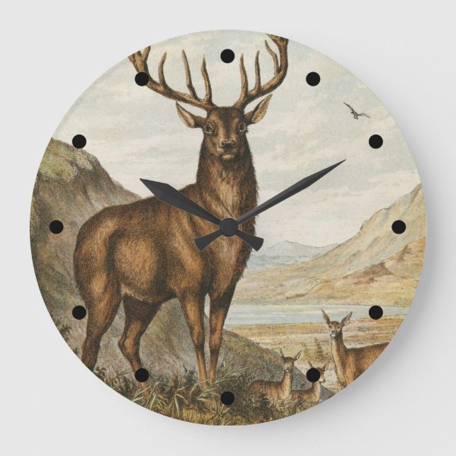 Wild Buck Large Clock (Front)