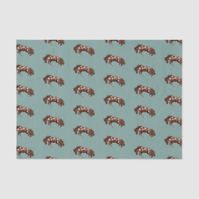 Wild bucking rodeo stallion  tissue paper (Front)