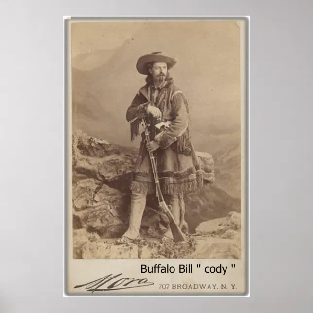 wild buffalo bill cody cabinet card photograph poster | Zazzle