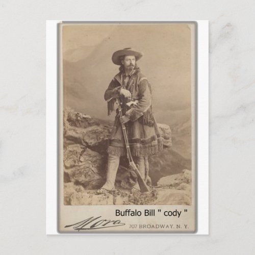 wild buffalo bill cody cabinet photo postcard