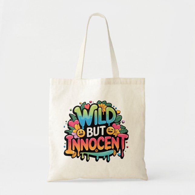 Wild but Innocent Tote Bag, Grocery Bag (Front)