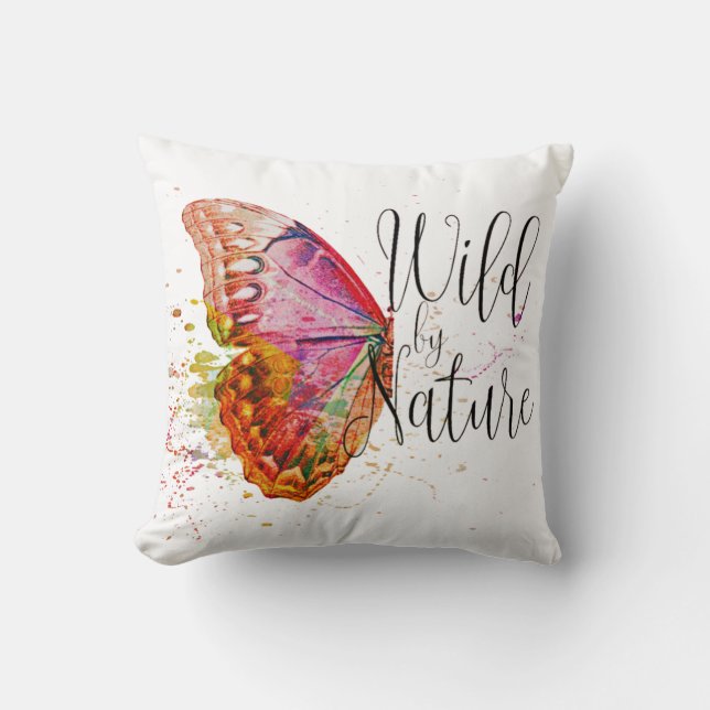 Wild by nature throw pillow (Front)