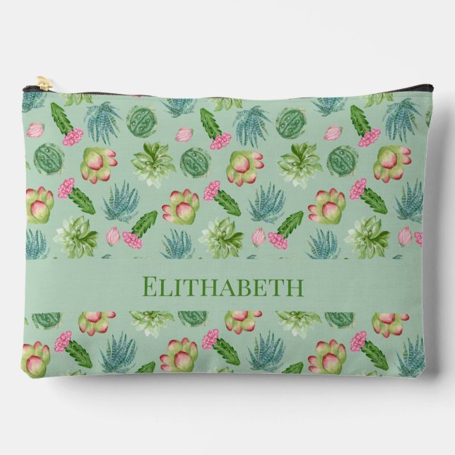 Wild Cactus Pattern Accessory Pouch (Front)