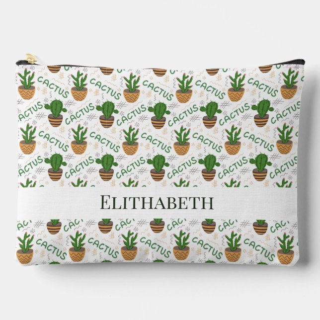 Wild Cactus Pattern Accessory Pouch (Front)