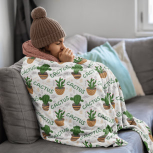 Wild Cactus Pattern Fleece Blanket