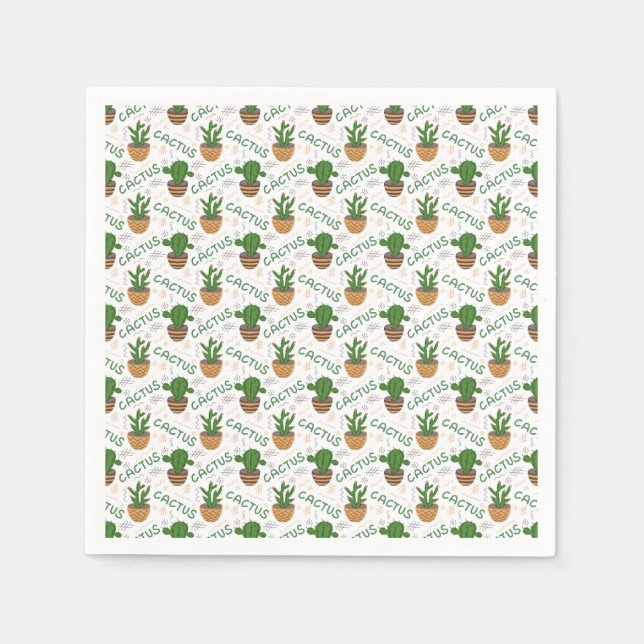 Wild Cactus Pattern Napkins (Front)