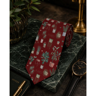 Wild Cactus Pattern Neck Tie