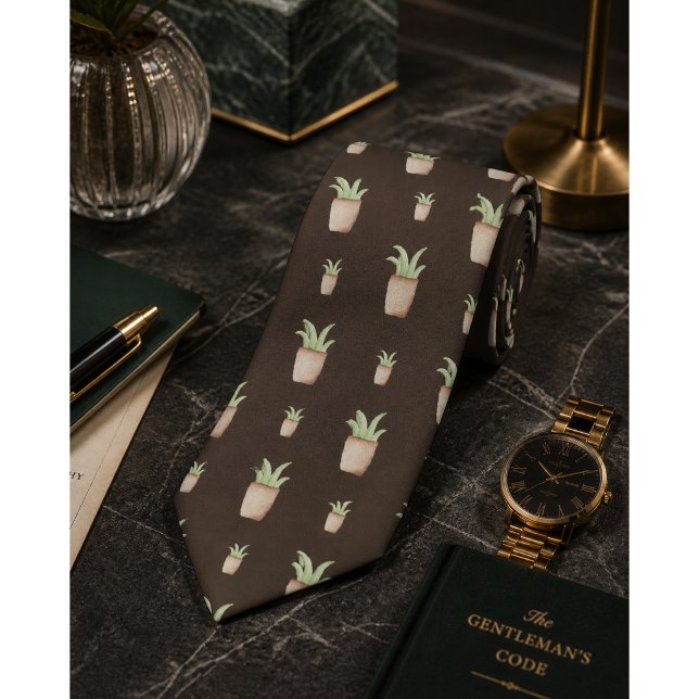 Wild Cactus Pattern Neck Tie (Creator Uploaded)