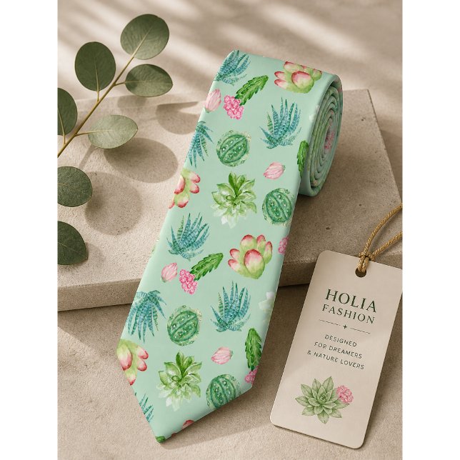 Wild Cactus Pattern Neck Tie (Creator Uploaded)