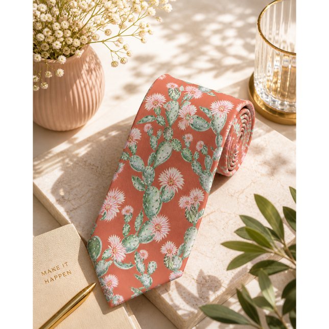 Wild Cactus Pattern Neck Tie (Creator Uploaded)