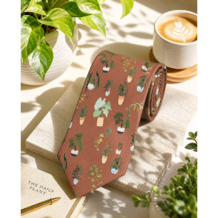 Wild Cactus Pattern Neck Tie