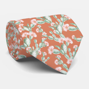 Wild Cactus Pattern Neck Tie