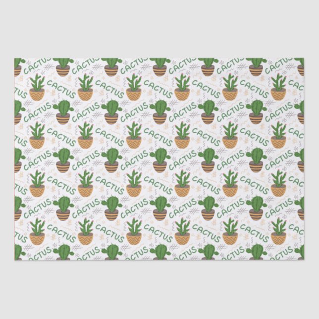 Wild Cactus Pattern Tissue Paper (Front)