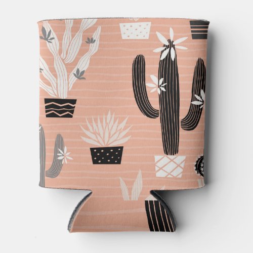 Wild Cactuses Colorful Watercolor Pattern Can Cooler