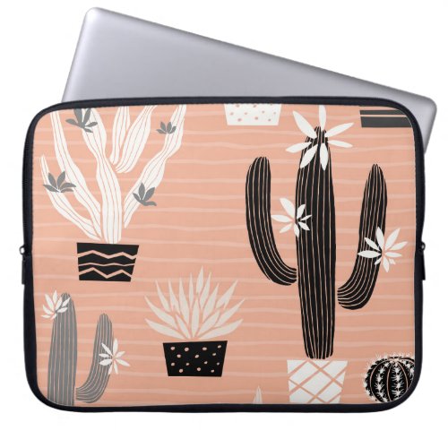 Wild Cactuses Colorful Watercolor Pattern Laptop Sleeve