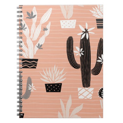 Wild Cactuses Colorful Watercolor Pattern Notebook