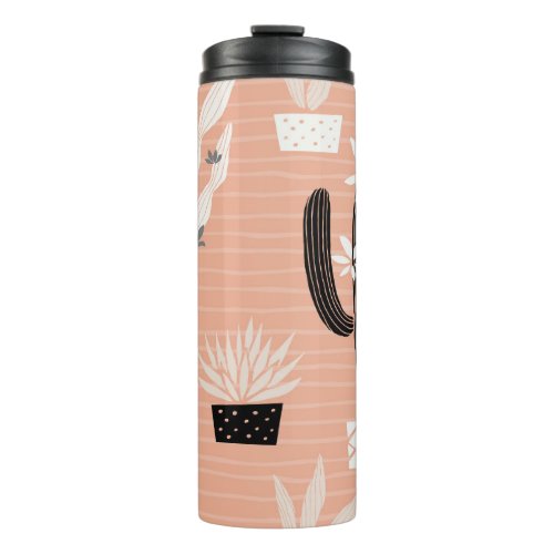 Wild Cactuses Colorful Watercolor Pattern Thermal Tumbler