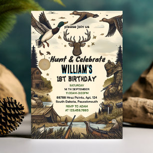 Hunting and Fishing Birthday Invitation, Hunting Birthday