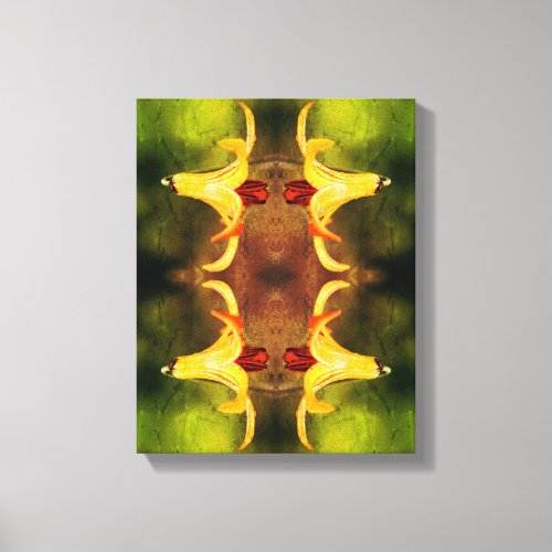 Wild Canada Lily And Insect Abstract Distressed Canvas Print
