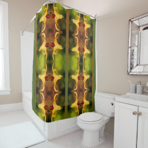 Wild Canada Lily And Insect Abstract Distressed Shower Curtain