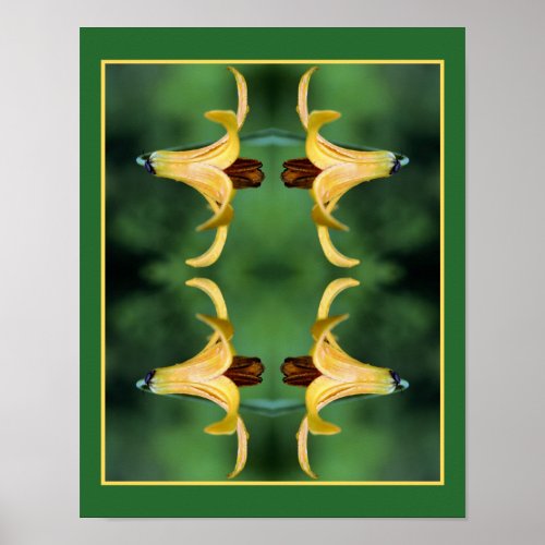 Wild Canada Lily And Insect Abstract  Poster