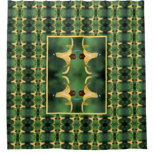 Wild Canada Lily And Insect Nature Art Pattern Shower Curtain